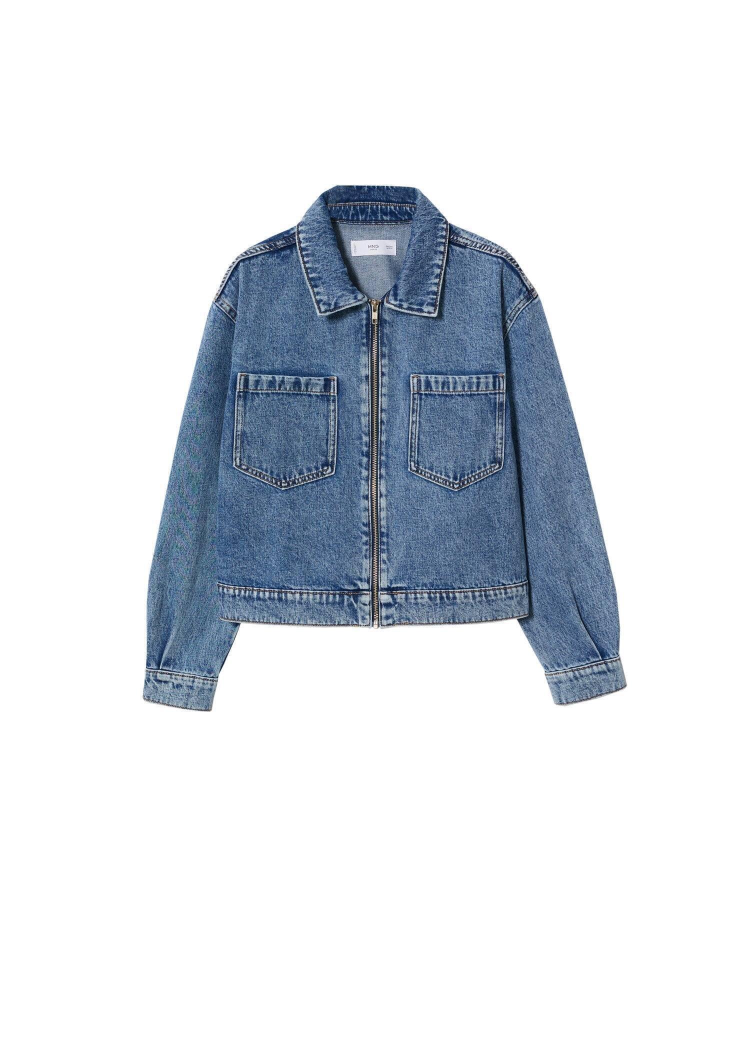 open blue Pockets denim jacket, , large image number 2