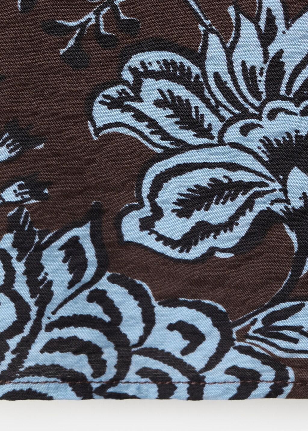 Brown Floral Print Halter Top, Brown, medium