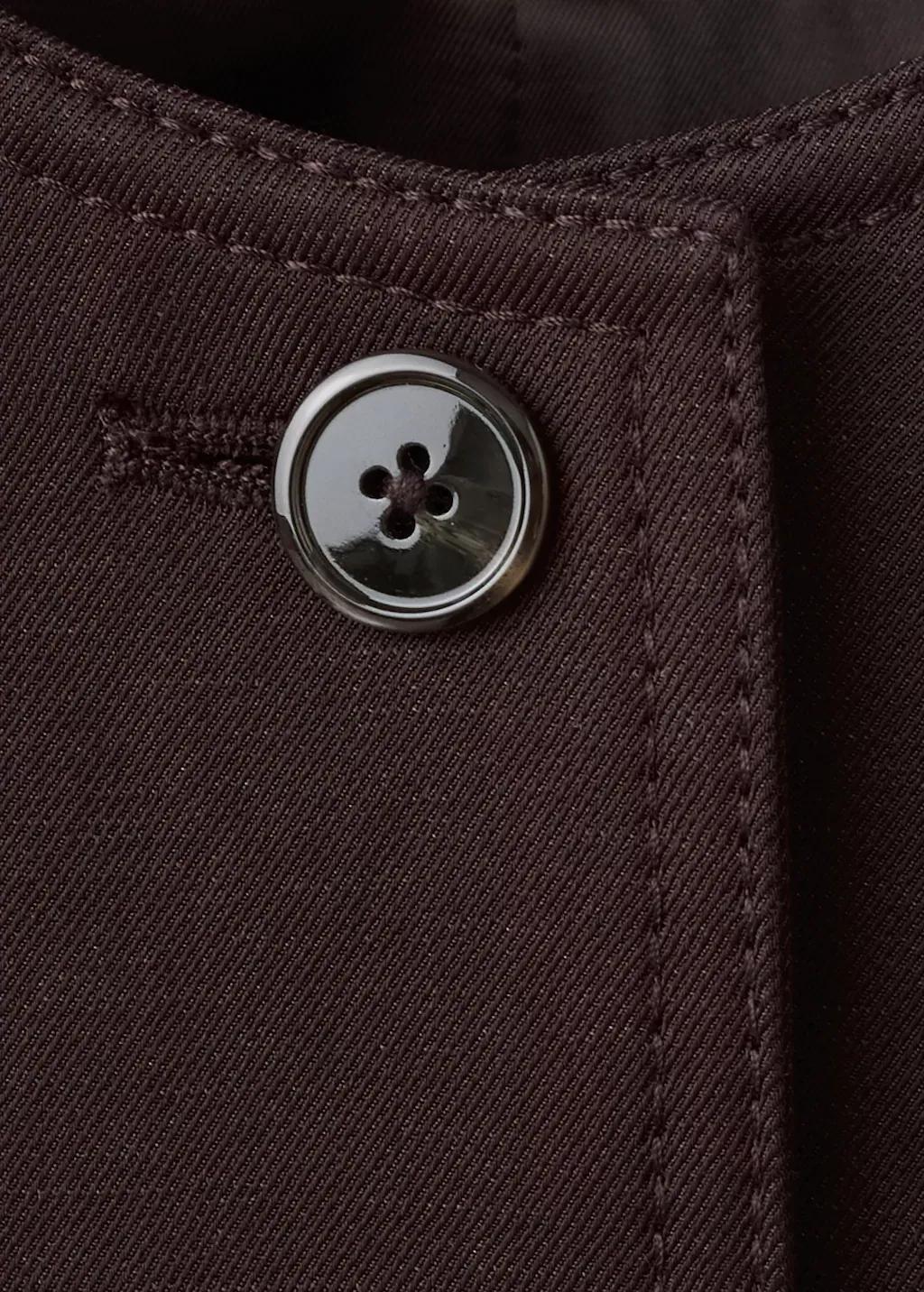 Brown Lyocell Buttoned Gilet, Dark Brown, large image number 1
