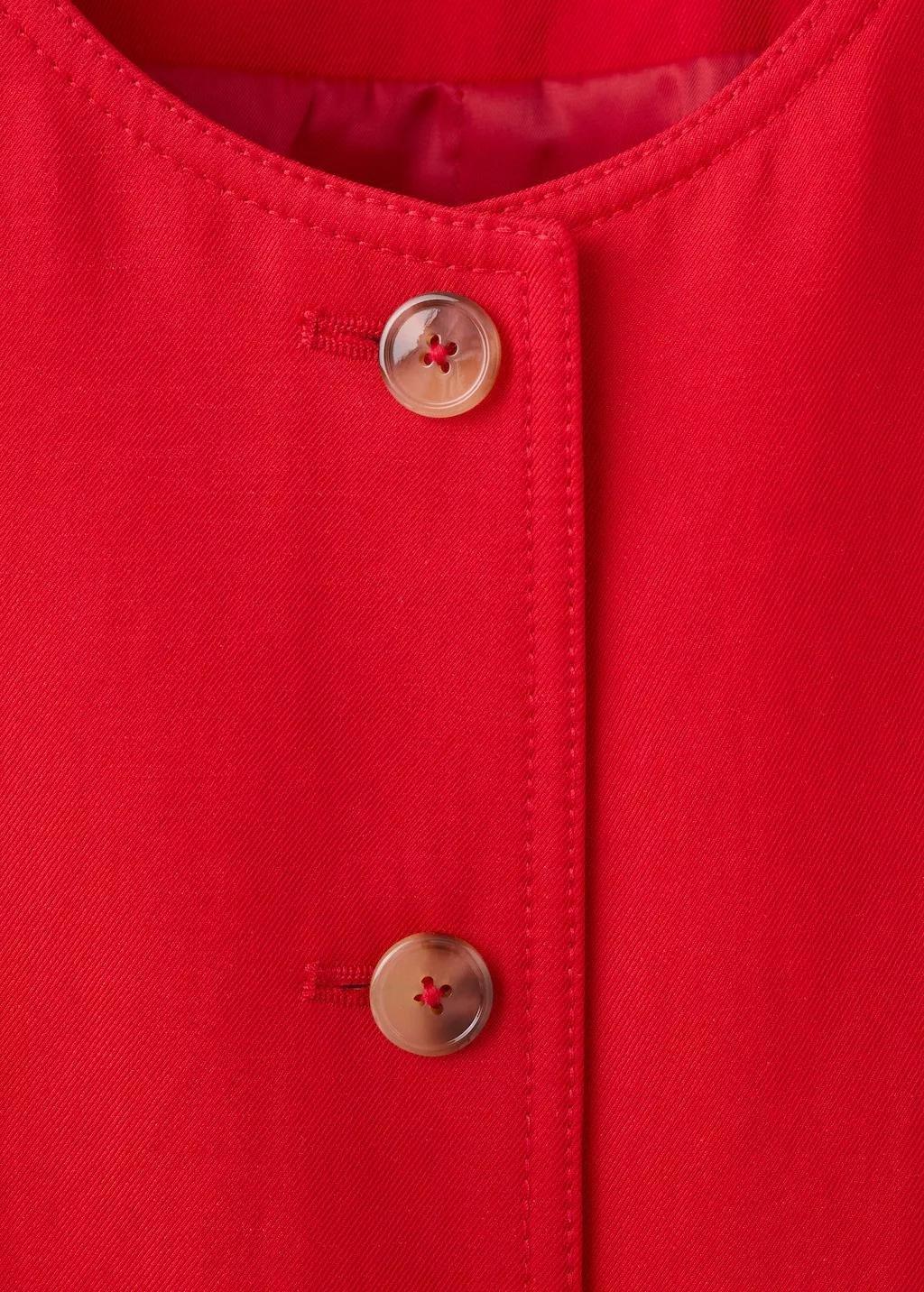 Red Lyocell Buttoned Gilet, Red, large image number 0