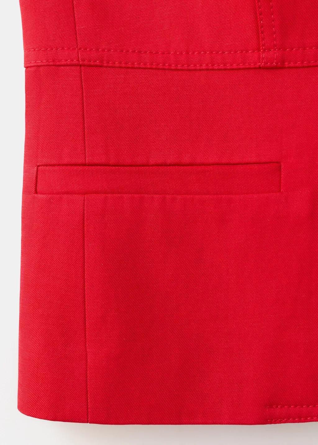 Red Lyocell Buttoned Gilet, Red, large image number 1