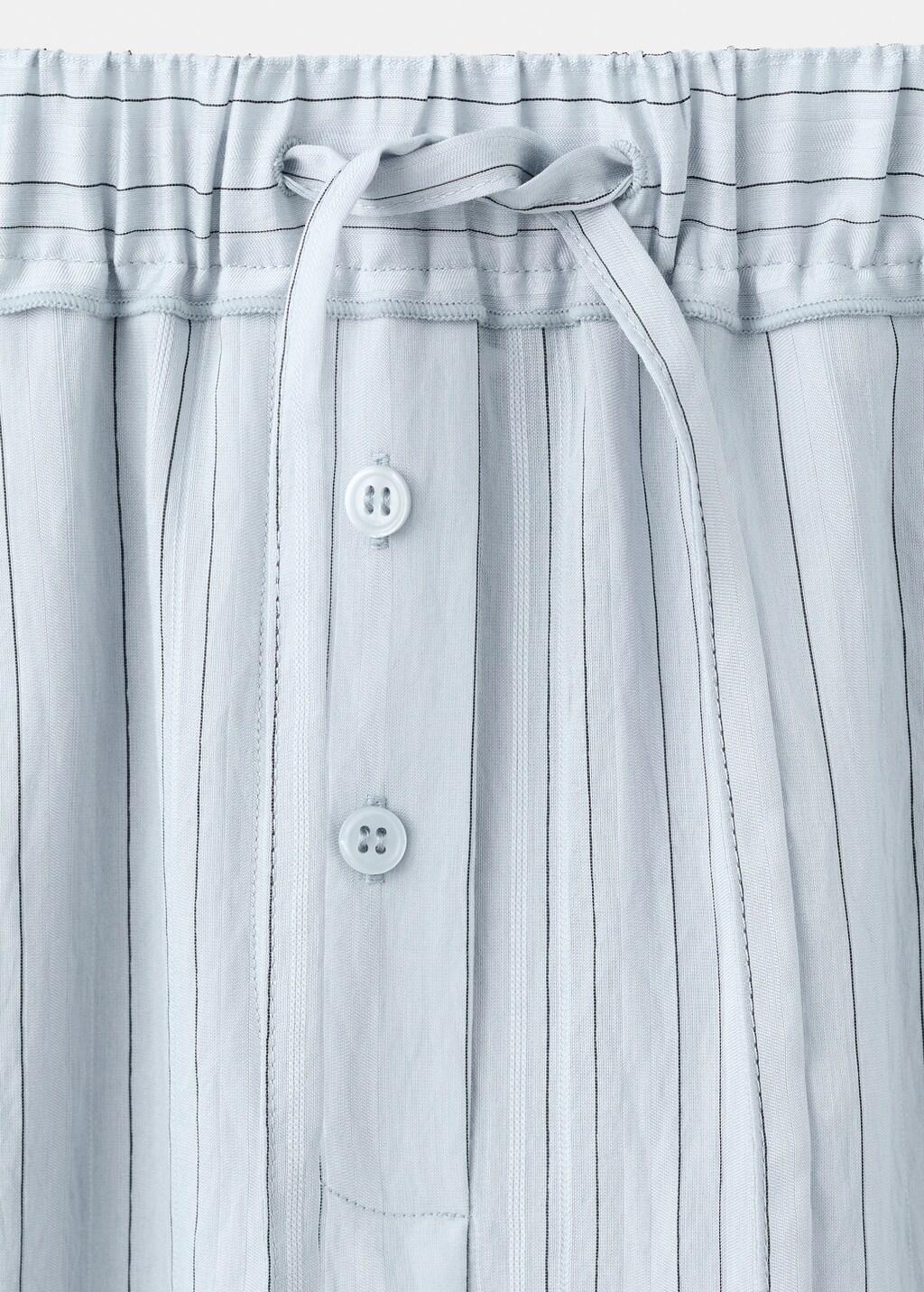 Blue Straight Striped Trousers, Medium Blue, large image number 4