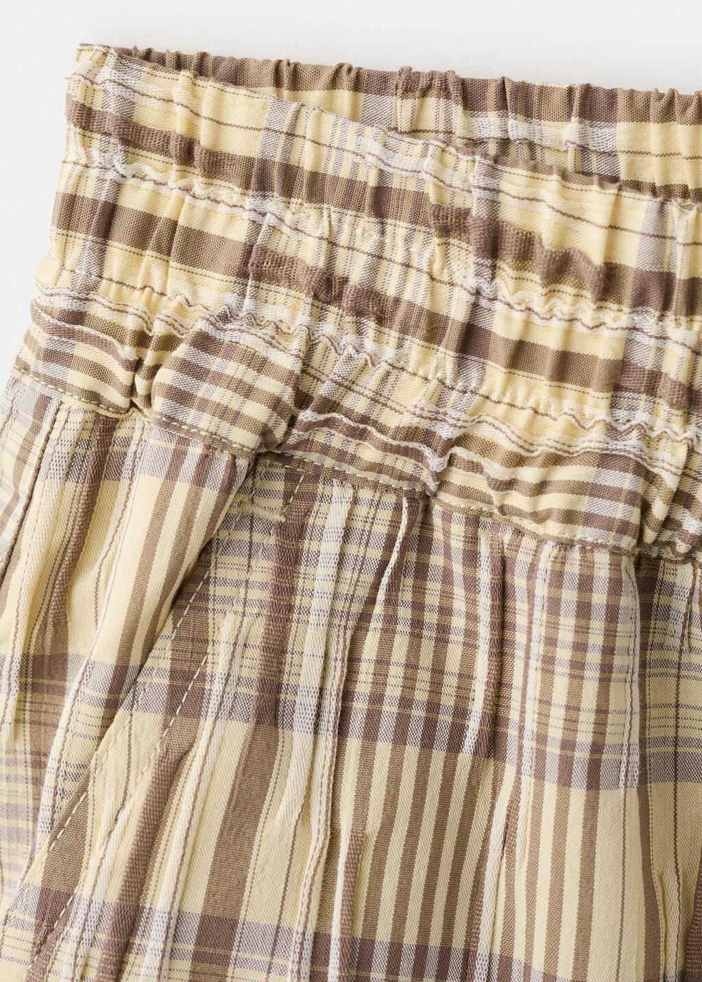 Brown Straight Checked Shorts, Brown, large image number 2