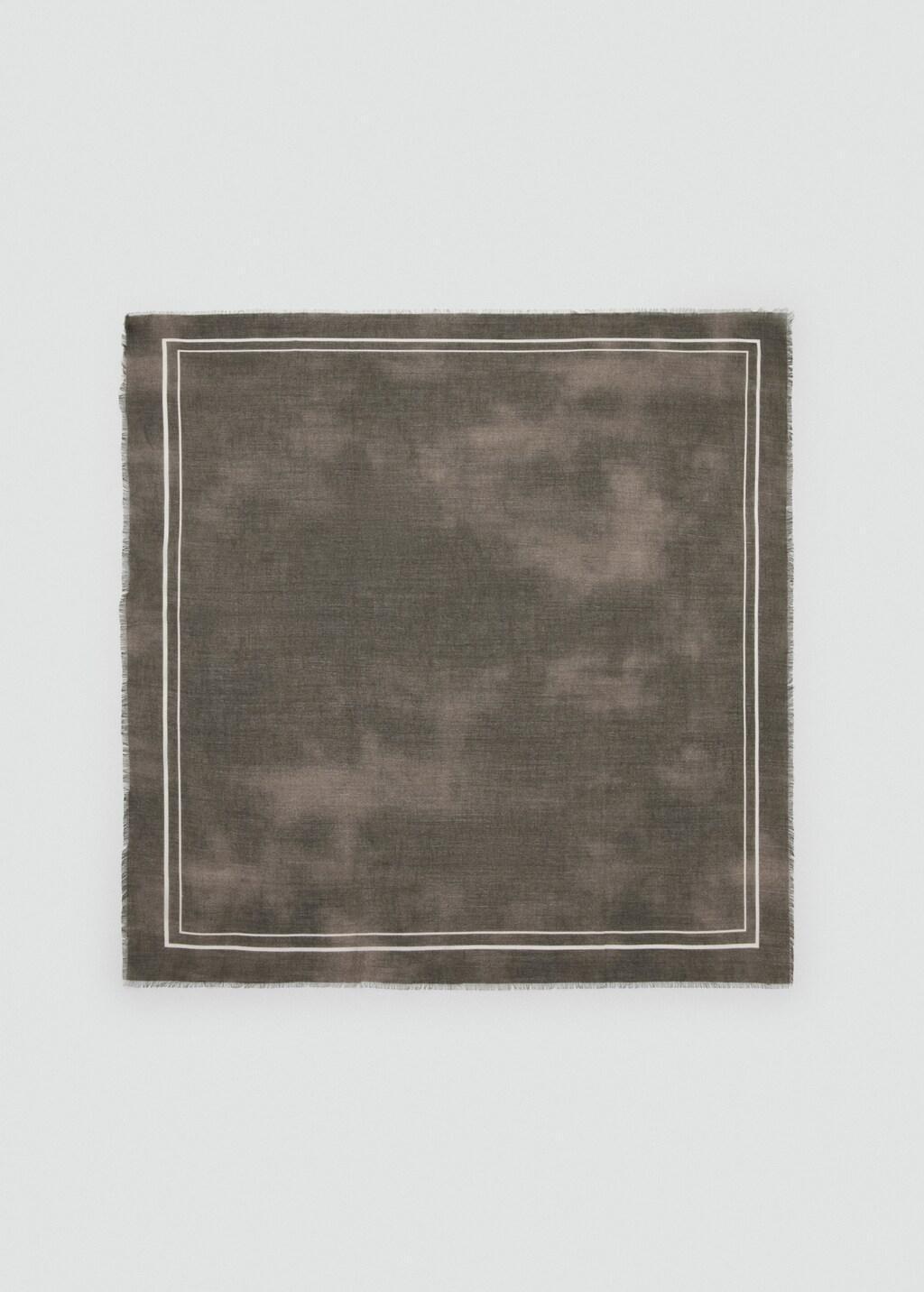 Brown Modal Cotton Printed Foulard, Brown, large image number 3