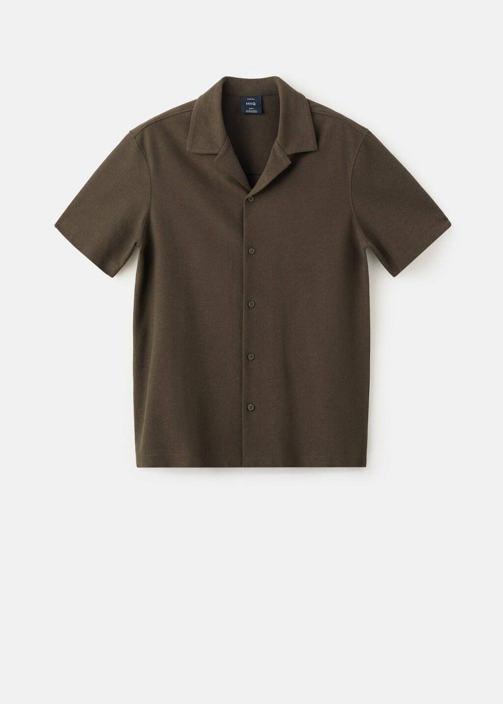 Brown Regular Fit Cotton Blend Textured Shirt, Brown, large image number 0