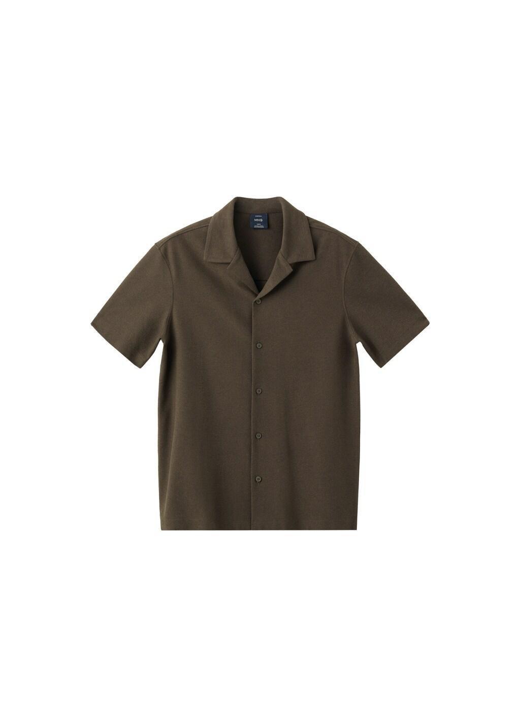 Brown Regular Fit Cotton Blend Textured Shirt, Brown, large image number 3