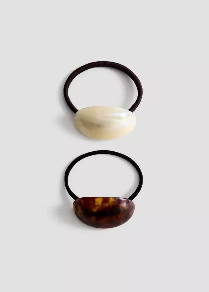 Brown Hair Bobbles, Set Of 2, Dark Brown, medium