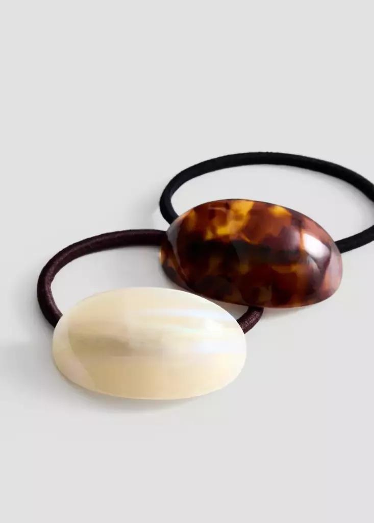 Brown Hair Bobbles, Set Of 2, Dark Brown, medium