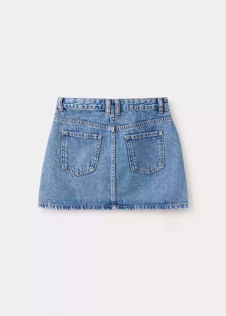 Blue Denim Skirt With Buttons, Kids Girls, Open Blue, large image number 3