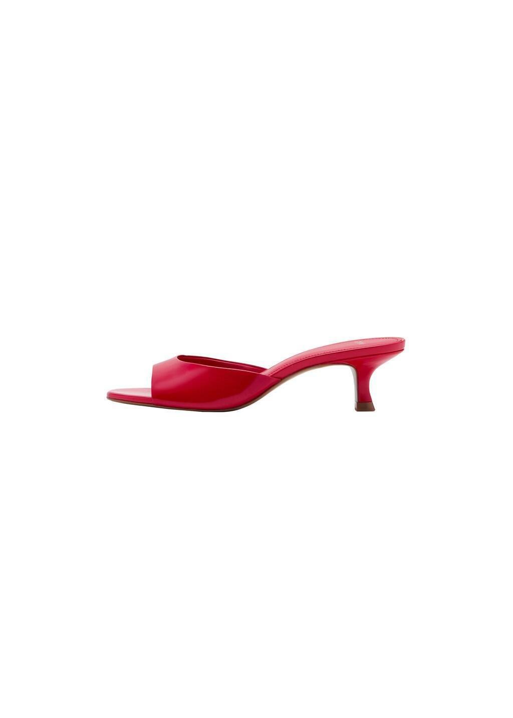 Red Kitten-Heel Sandals With Strap, Red, large image number 2