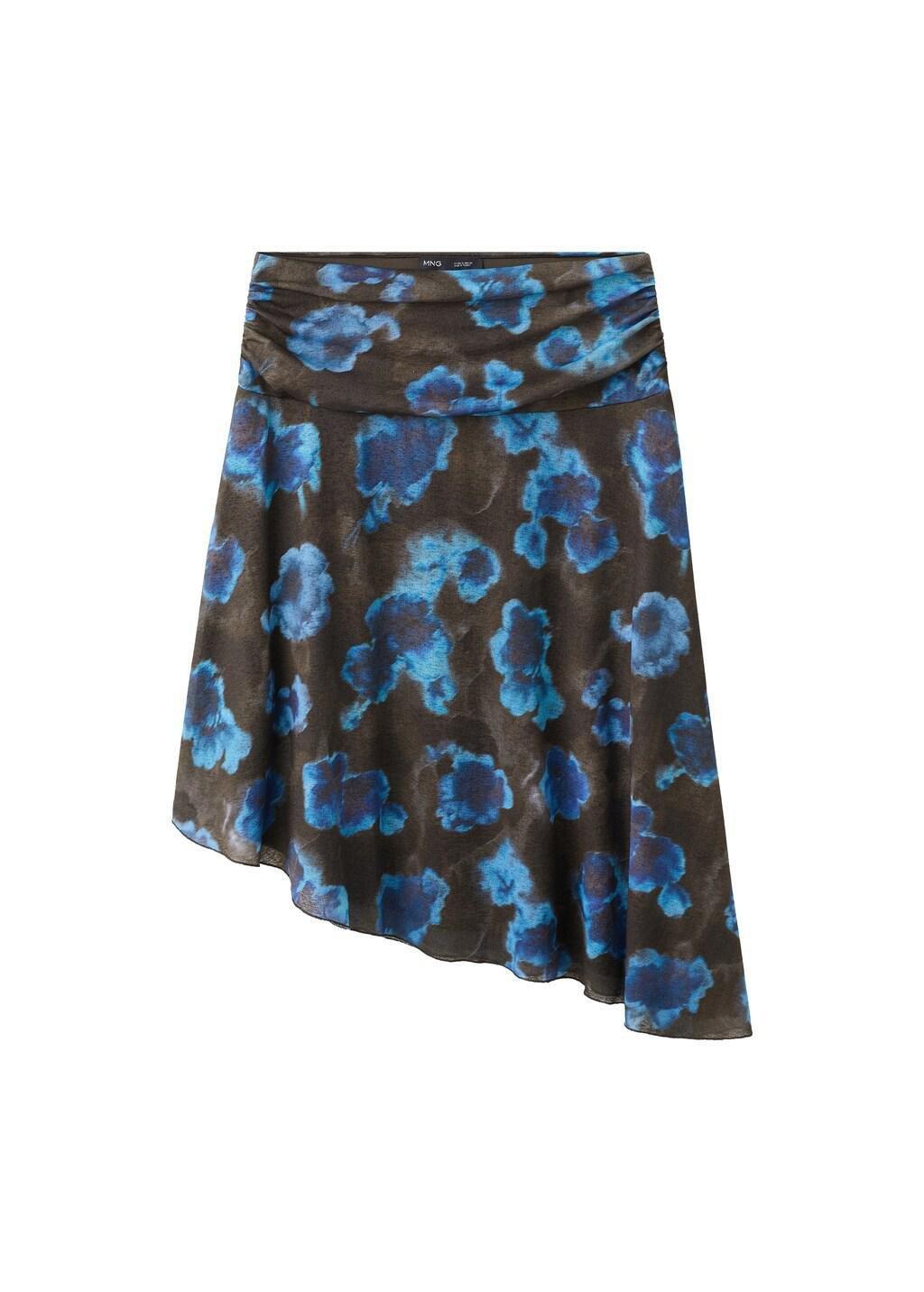 Brown Asymmetrical Printed Skirt, Brown, large image number 4