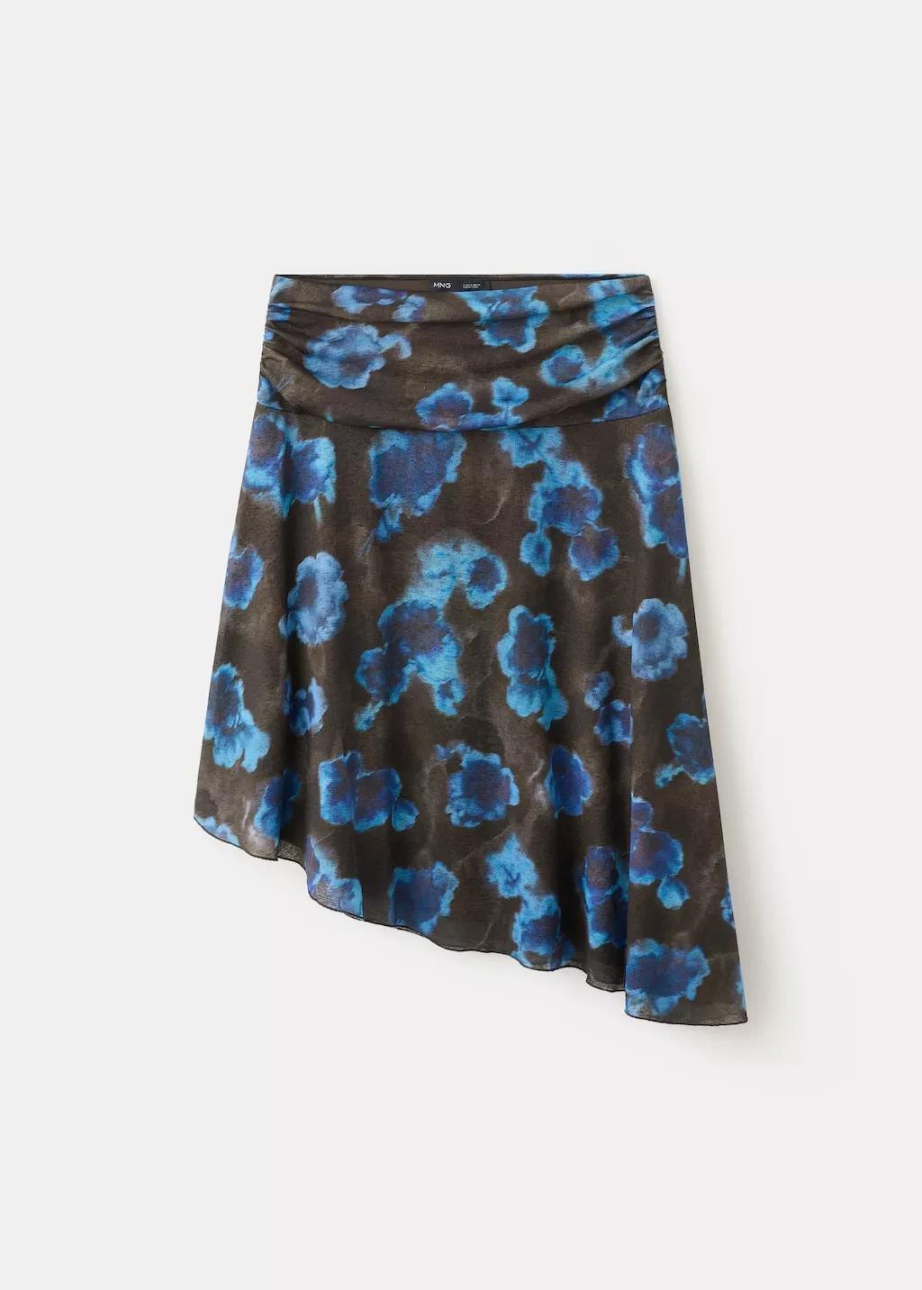 Brown Asymmetrical Printed Skirt, Brown, large image number 5