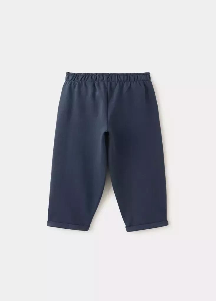 Navy Cotton Drawstring Joggers, Baby Girls, Navy, large image number 1