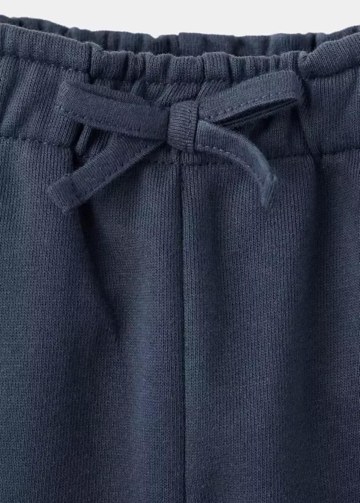 Navy Cotton Drawstring Joggers, Baby Girls, Navy, large image number 2