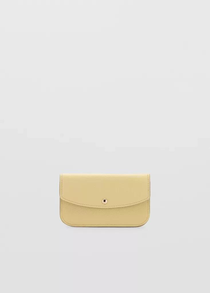 Yellow Wallet With Button Flap, Yellow, large image number 0