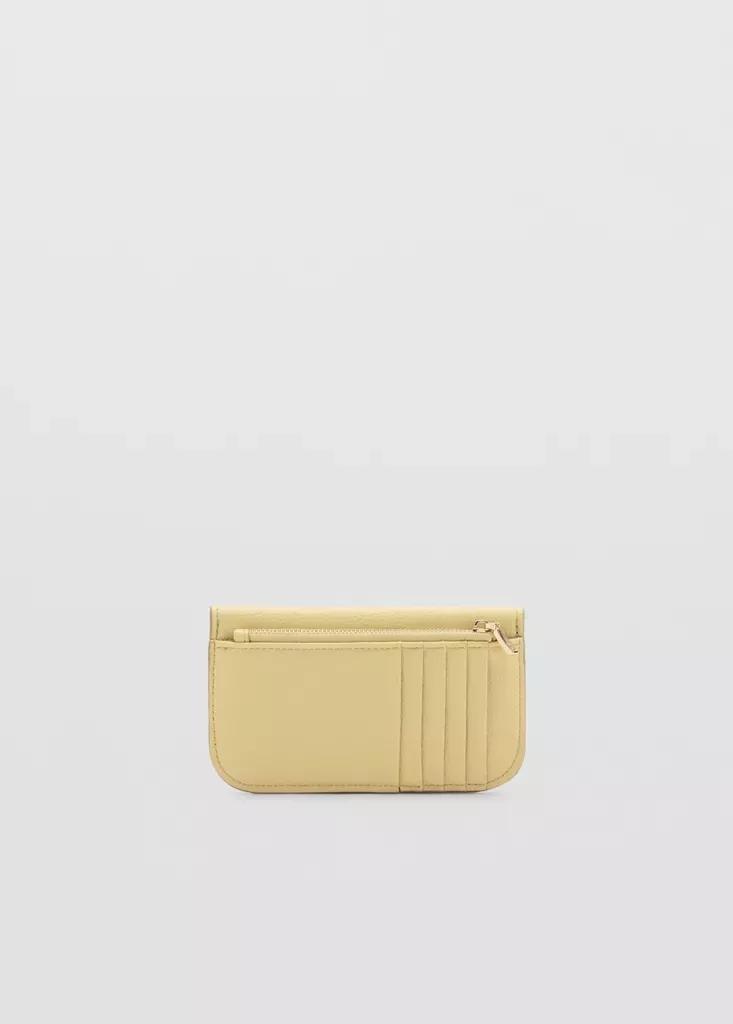 Yellow Wallet With Button Flap, Yellow, large image number 3