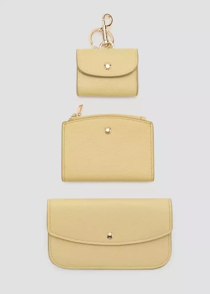 Yellow Wallet With Button Flap, Yellow, large image number 4