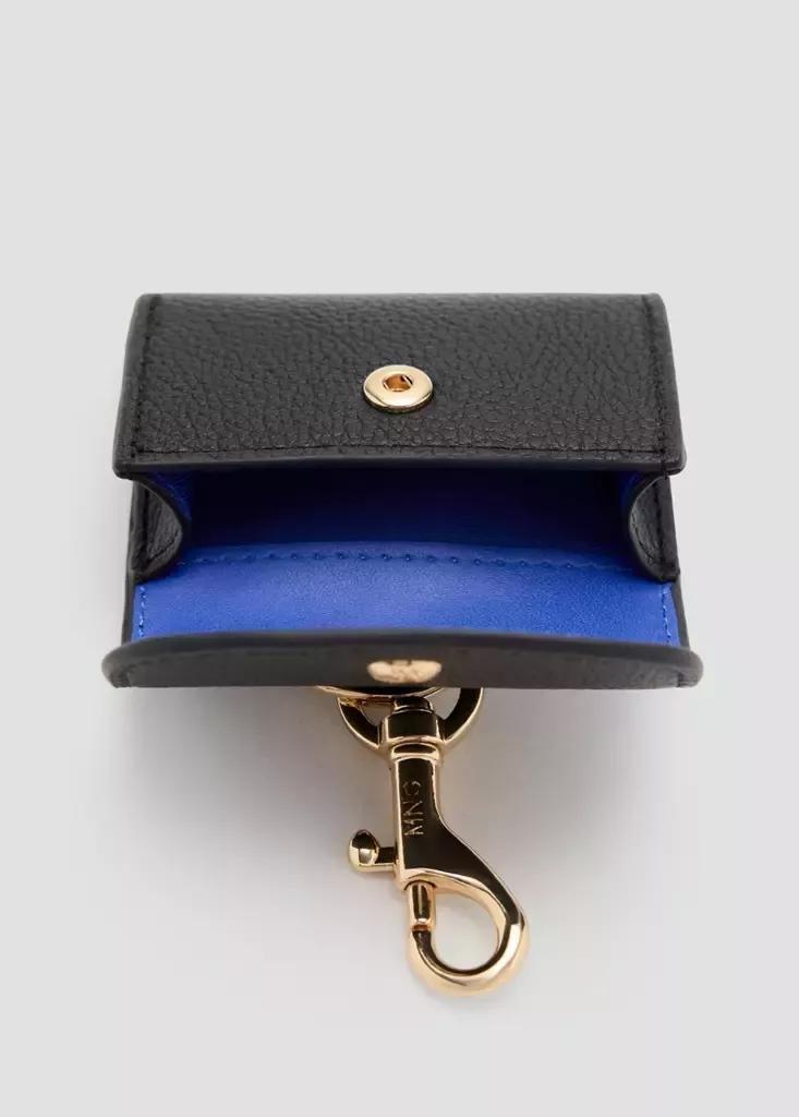 Black Earphone Pouch With Flap, Black, large image number 2