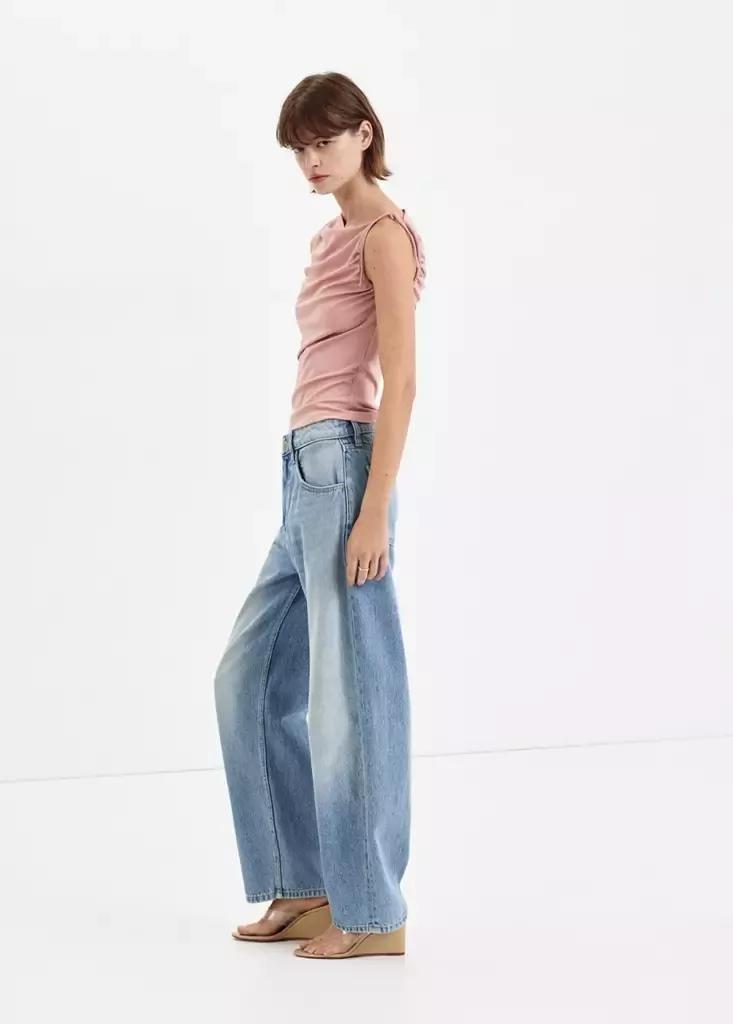 PINK Asymmetric ruched top, Women, Pink, medium