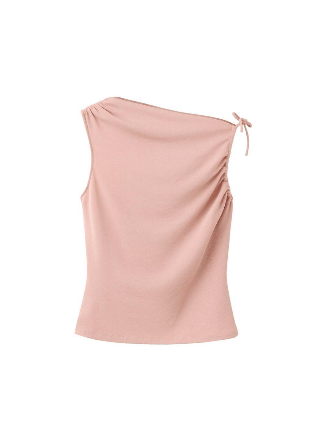 PINK Asymmetric ruched top, Women, Pink, large image number 4
