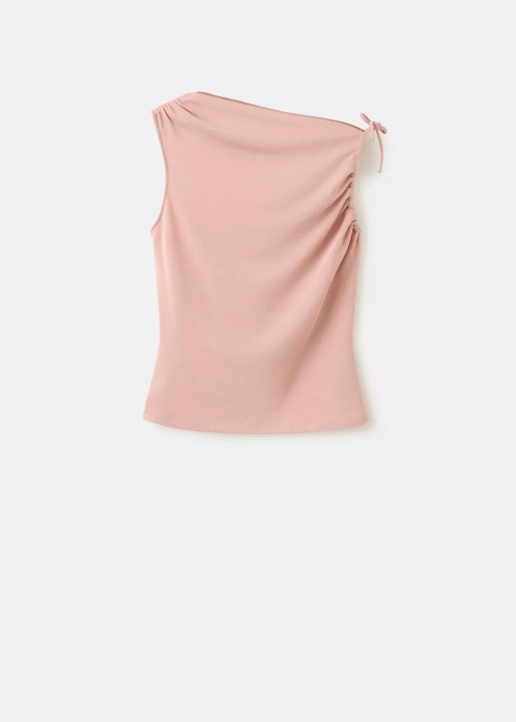 PINK Asymmetric ruched top, Women, Pink, large image number 5