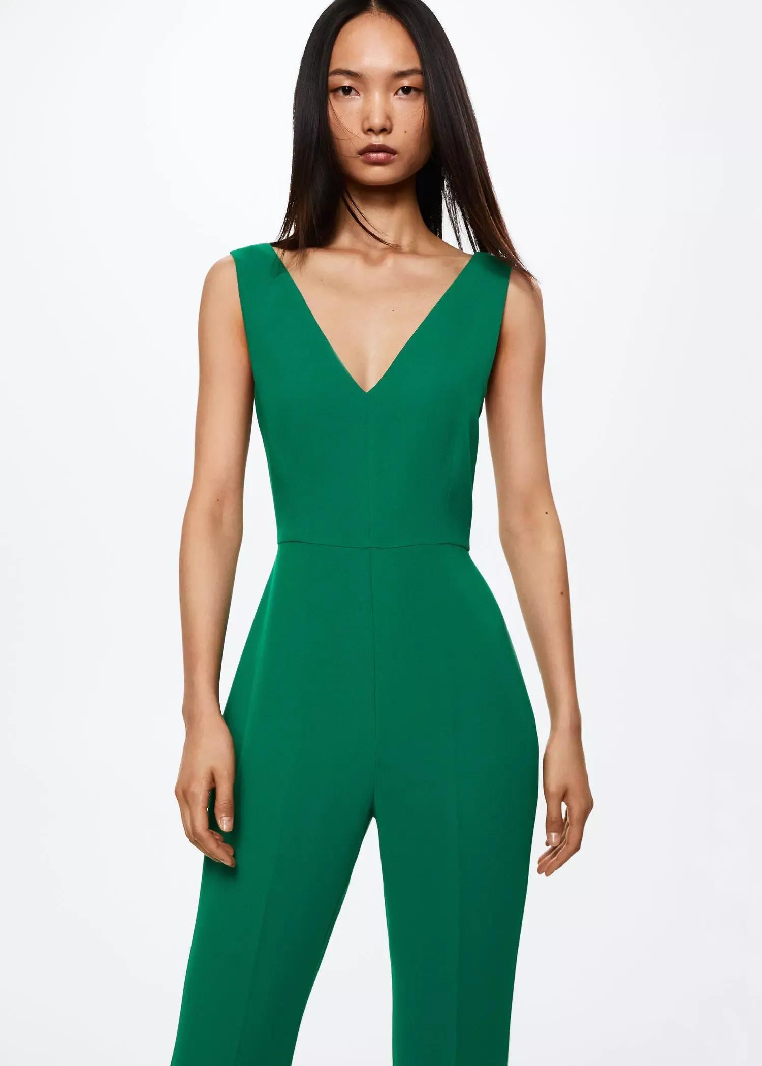 Green Long Strap Jumpsuit, , large image number 0