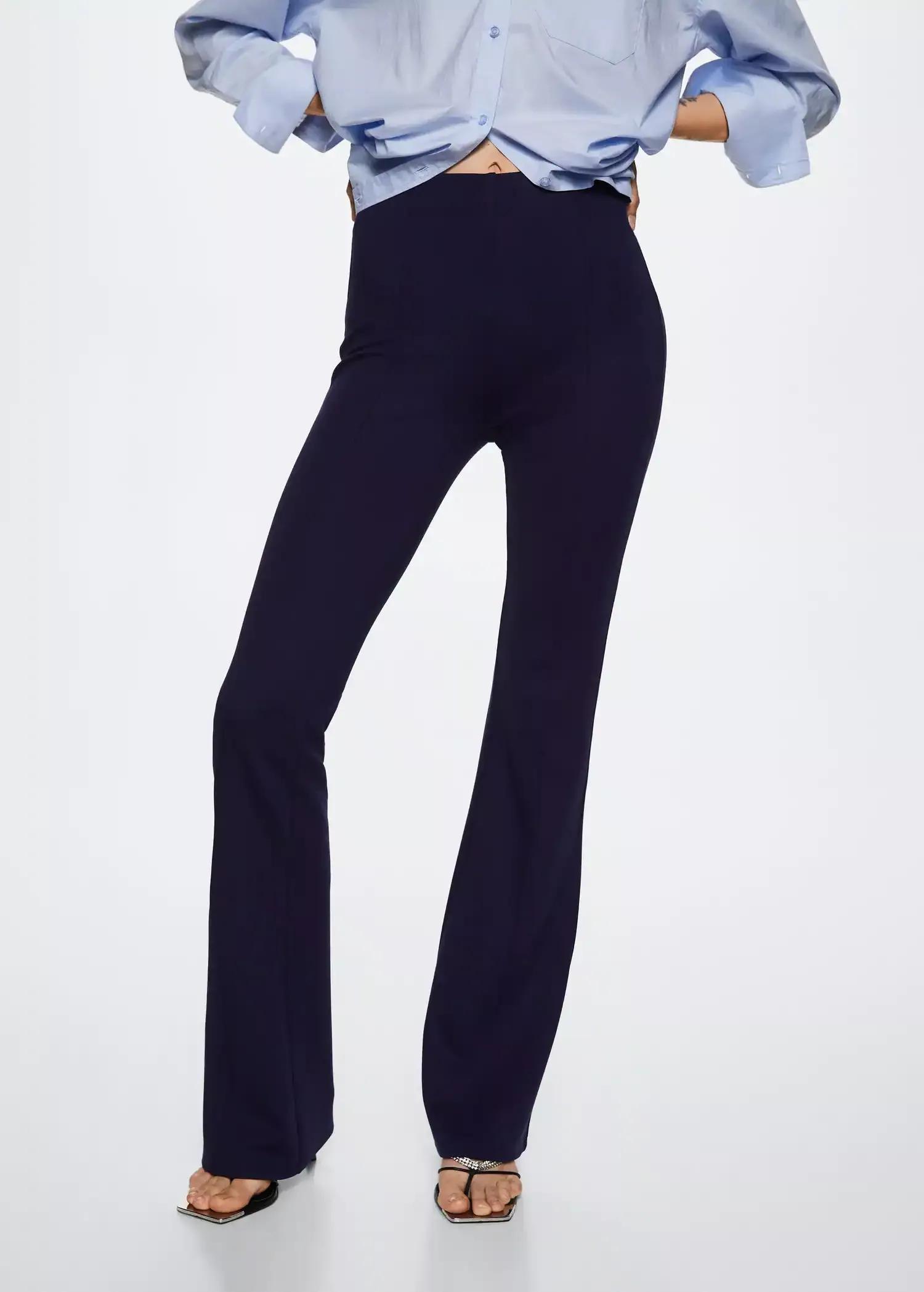 dark blue Flared leggings, , large image number 0