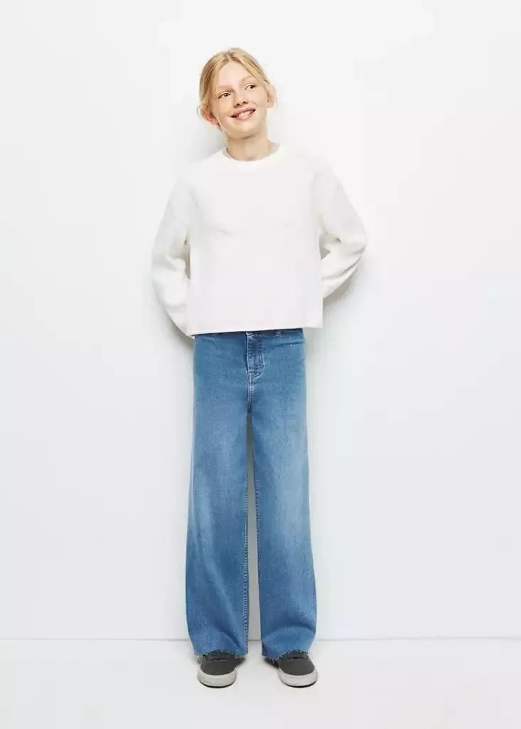 Blue Straight Seamless Jeans, , medium
