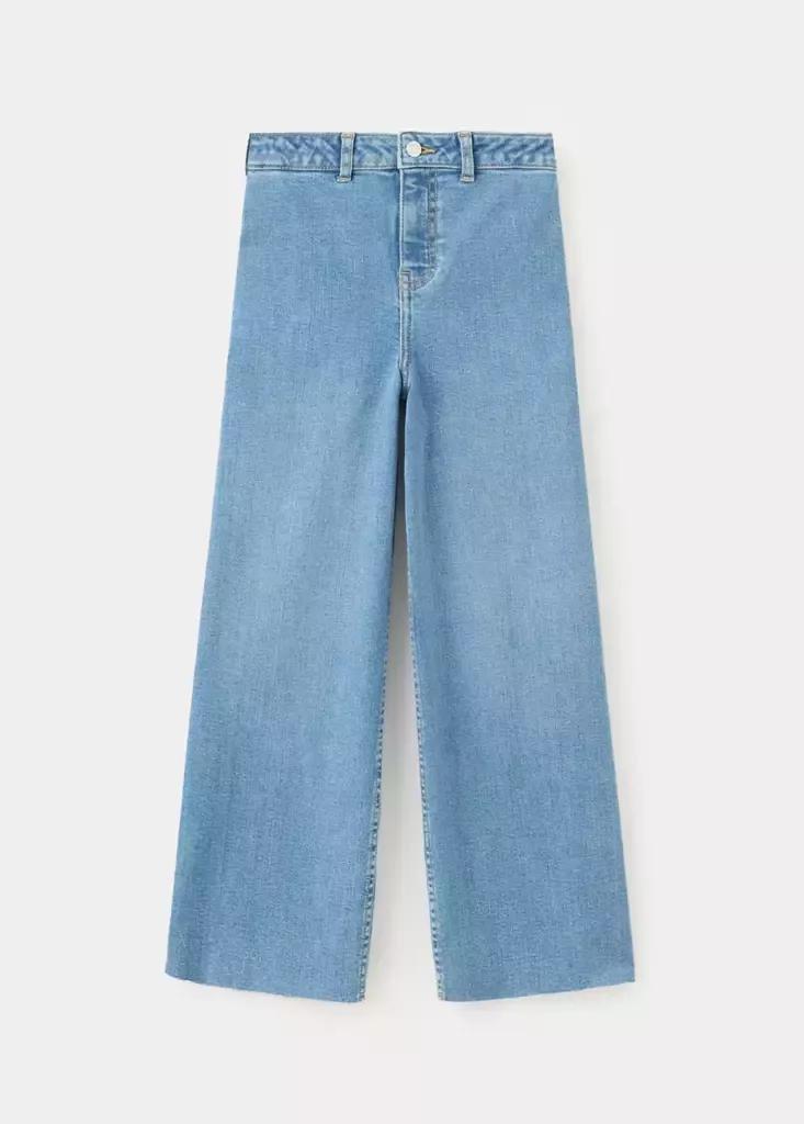 Blue Straight Seamless Jeans, , large image number 1
