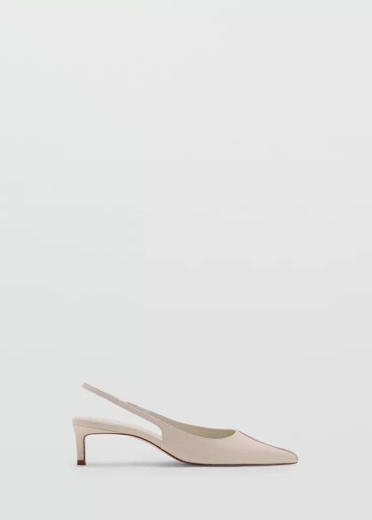 Beige Kitten Heel Pointed Toe Shoe, Light Beige, large image number 0