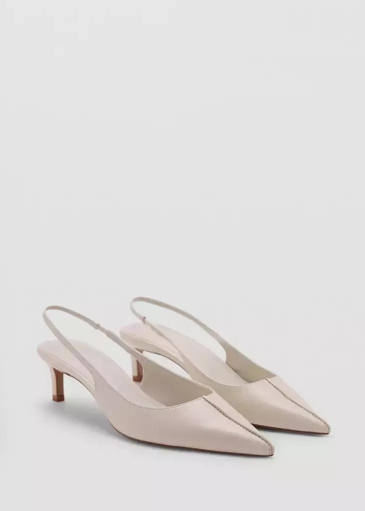 Beige Kitten Heel Pointed Toe Shoe, Light Beige, medium