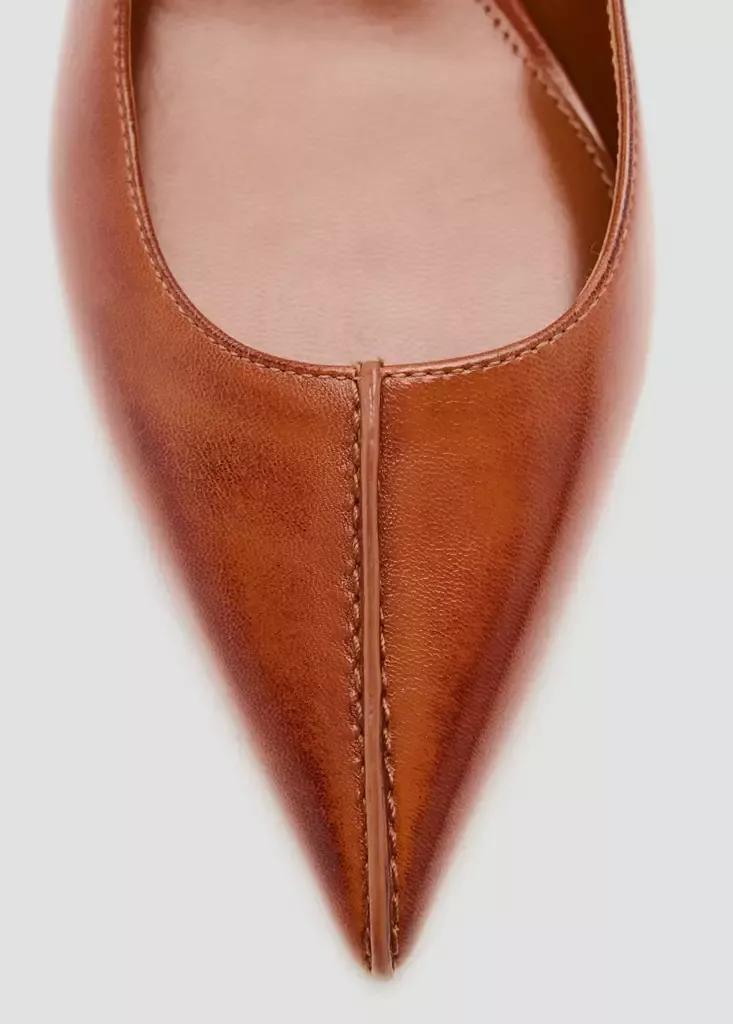 Brown Kitten Heel Pointed Toe Shoe, Dark Brown, medium