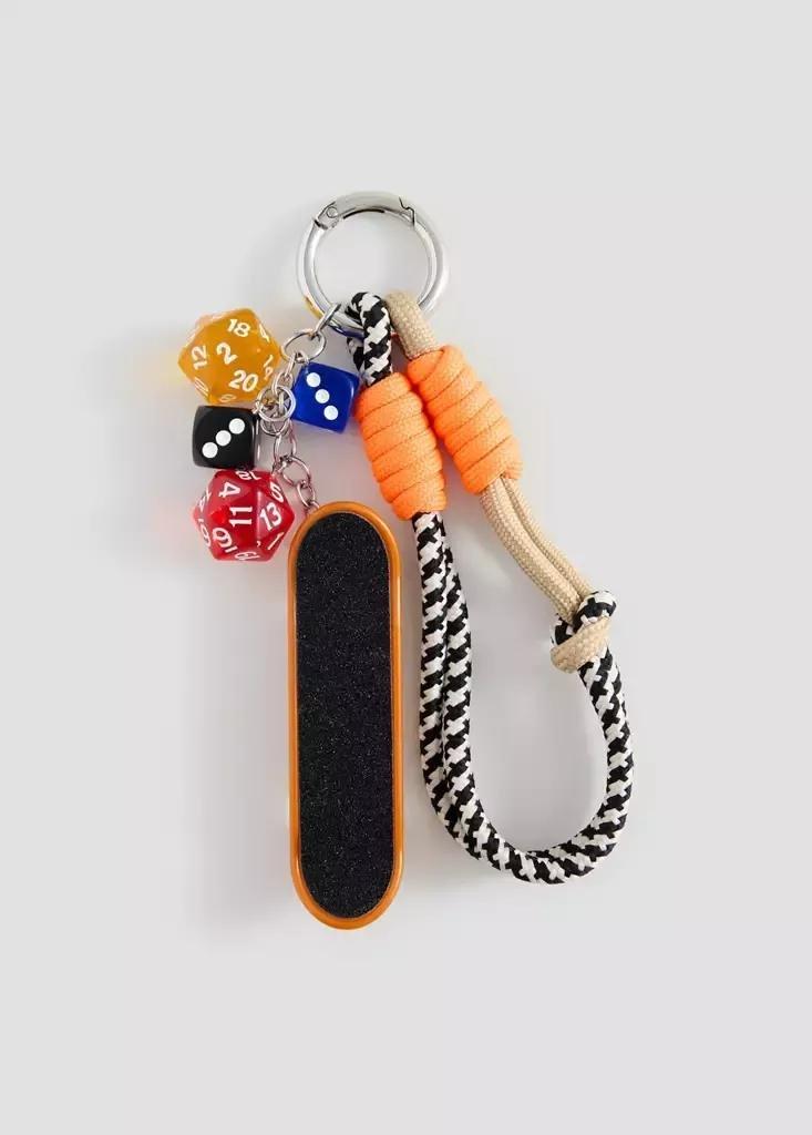 Orange Multi-Charms Keyring, Kids Boys, Orange, large image number 0