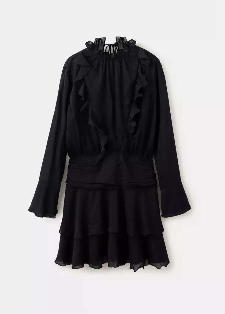 Black Ruffles Flowy Dress, , large image number 5