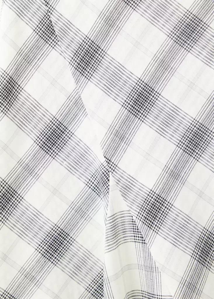 White Fluid Midi Checked Skirt, , large image number 5