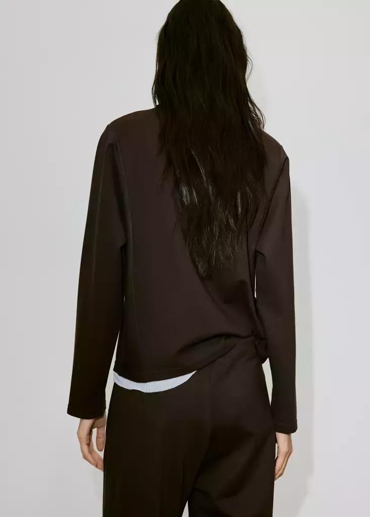 Brown Turtleneck Sweatshirt With Zip, Brown, large image number 2