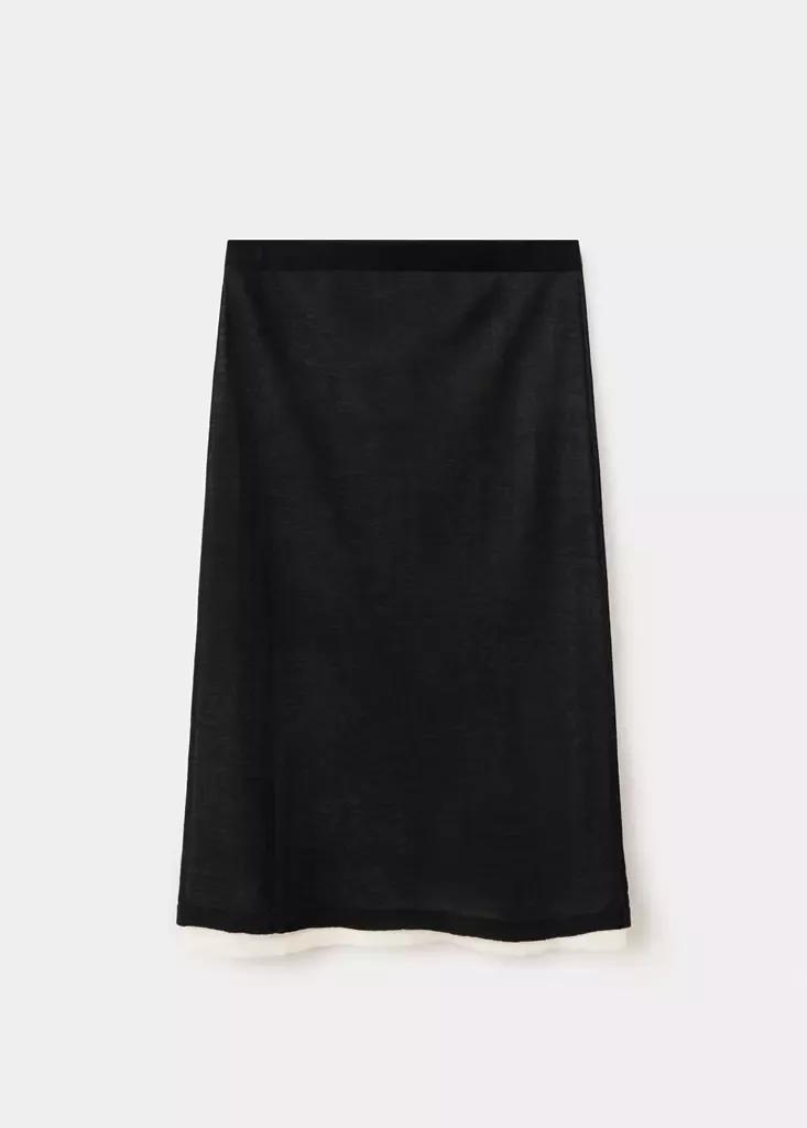 Black Combined Midi-Skirt, , large image number 5