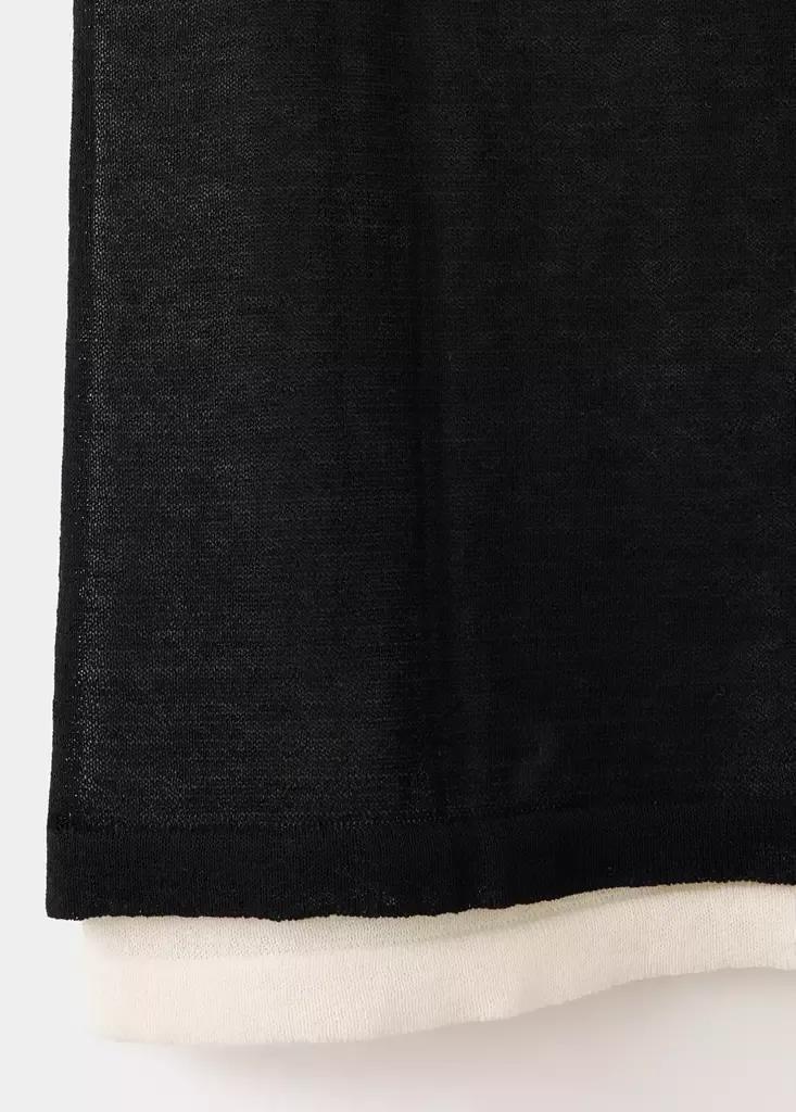 Black Combined Midi-Skirt, , large image number 7