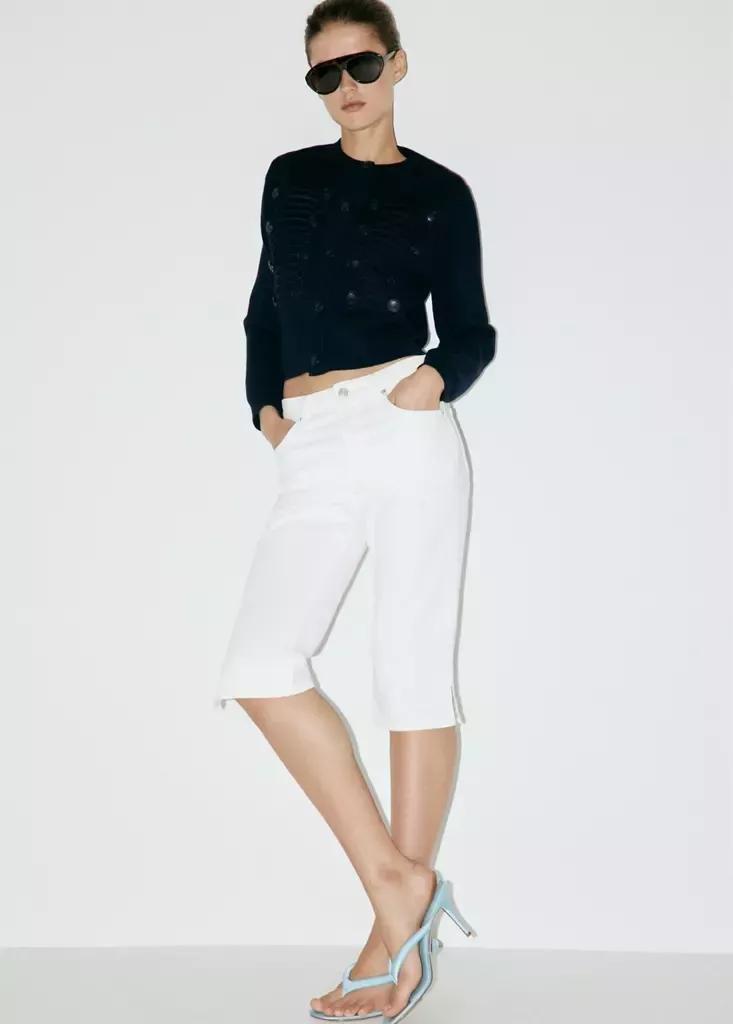 Navy Toggle Detail Knitted Jacket, Navy, medium
