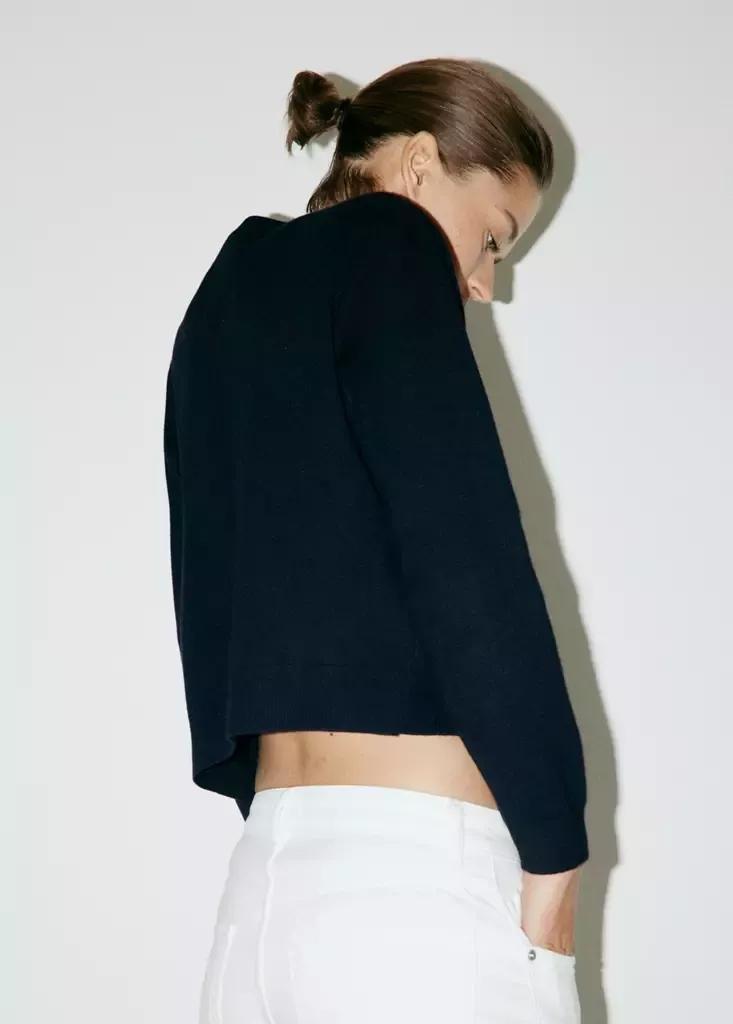 Navy Toggle Detail Knitted Jacket, Navy, large image number 2