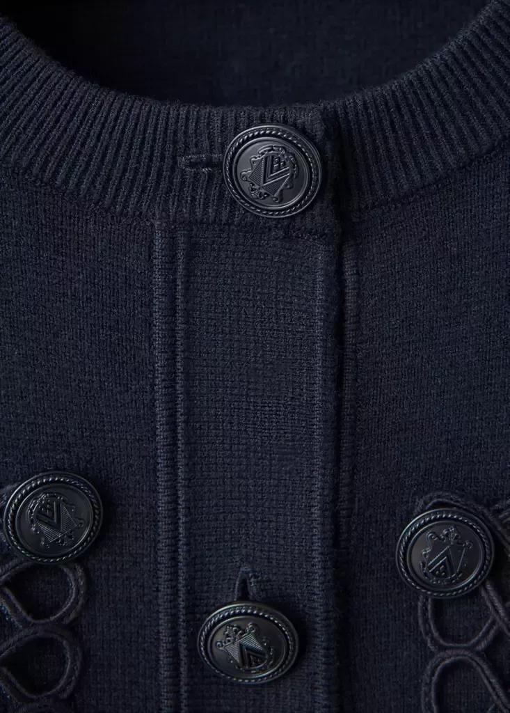 Navy Toggle Detail Knitted Jacket, Navy, large image number 6