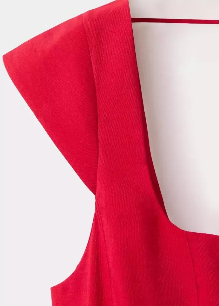Red A-Line Dress With Bow Back, Red, large image number 4