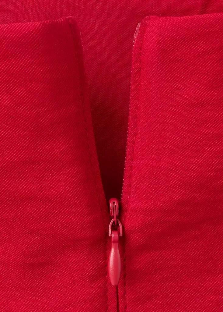 Red A-Line Dress With Bow Back, Red, large image number 5