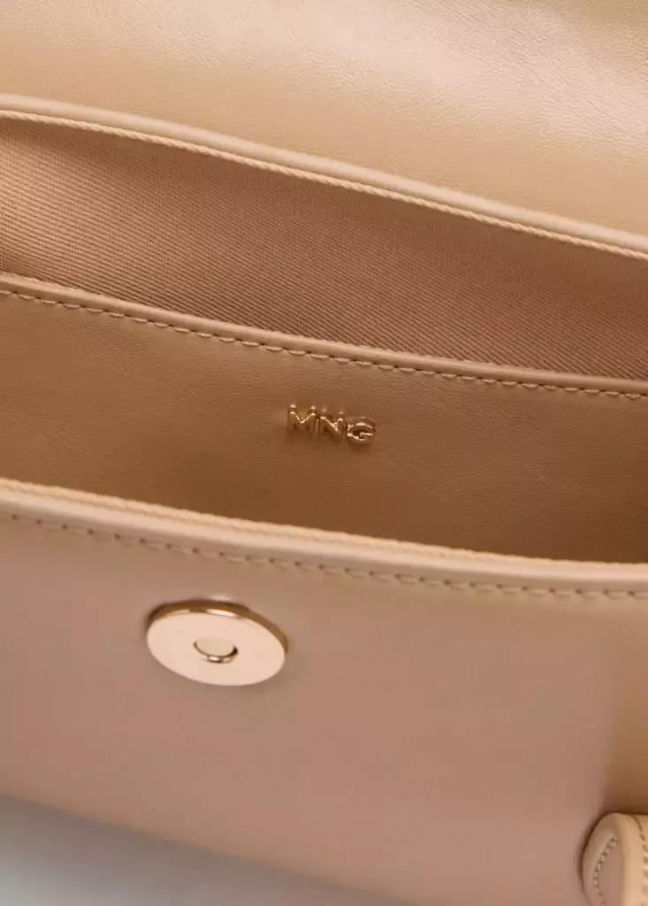 Beige Flap Shoulder Bag, , large image number 4