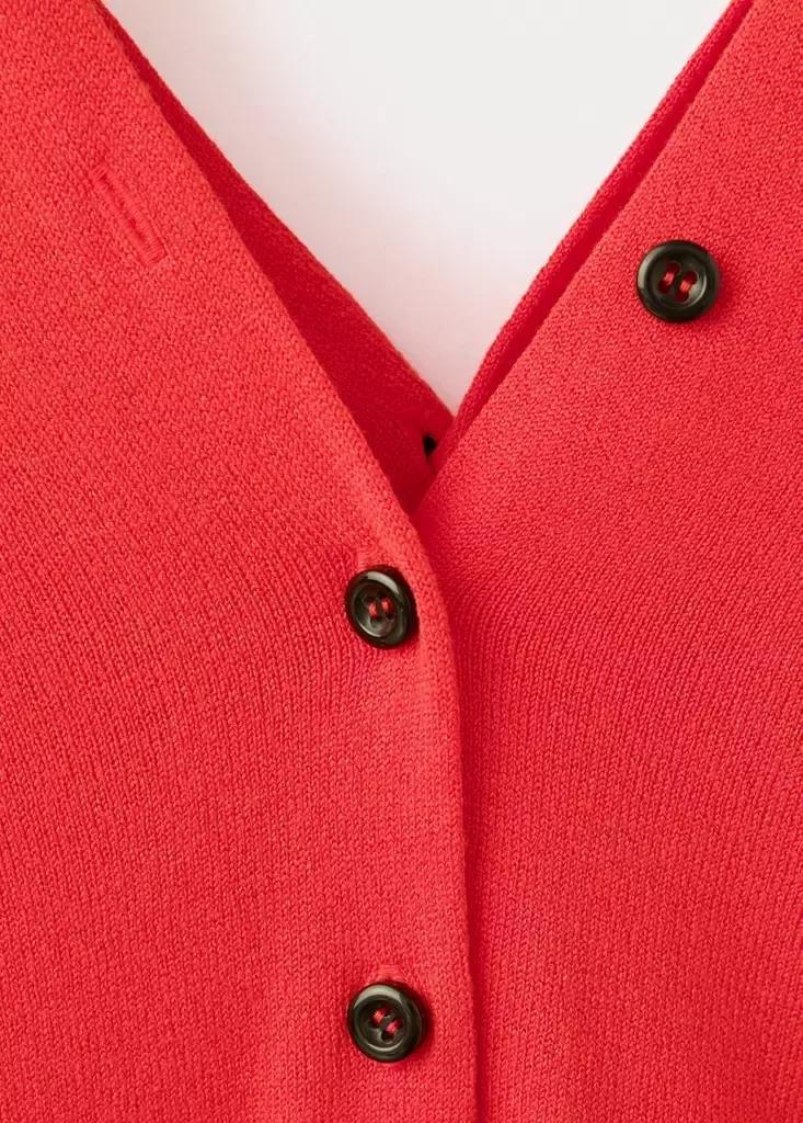 Red Knitted Button Cardigan, , large image number 5