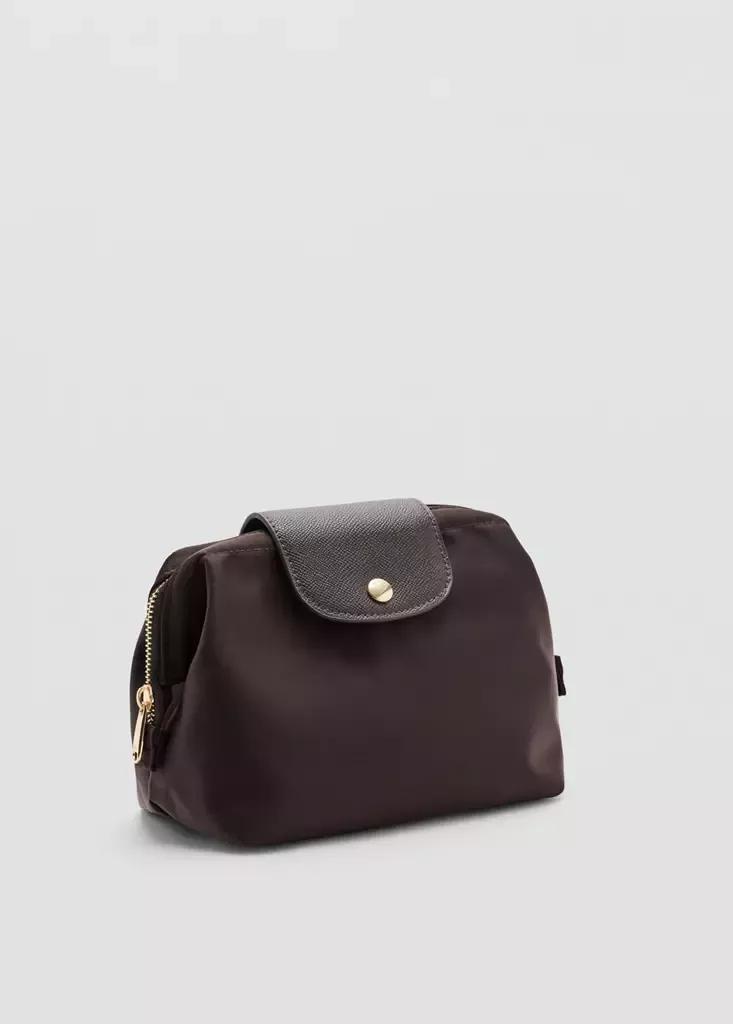Brown Nylon Wash Bag, , medium