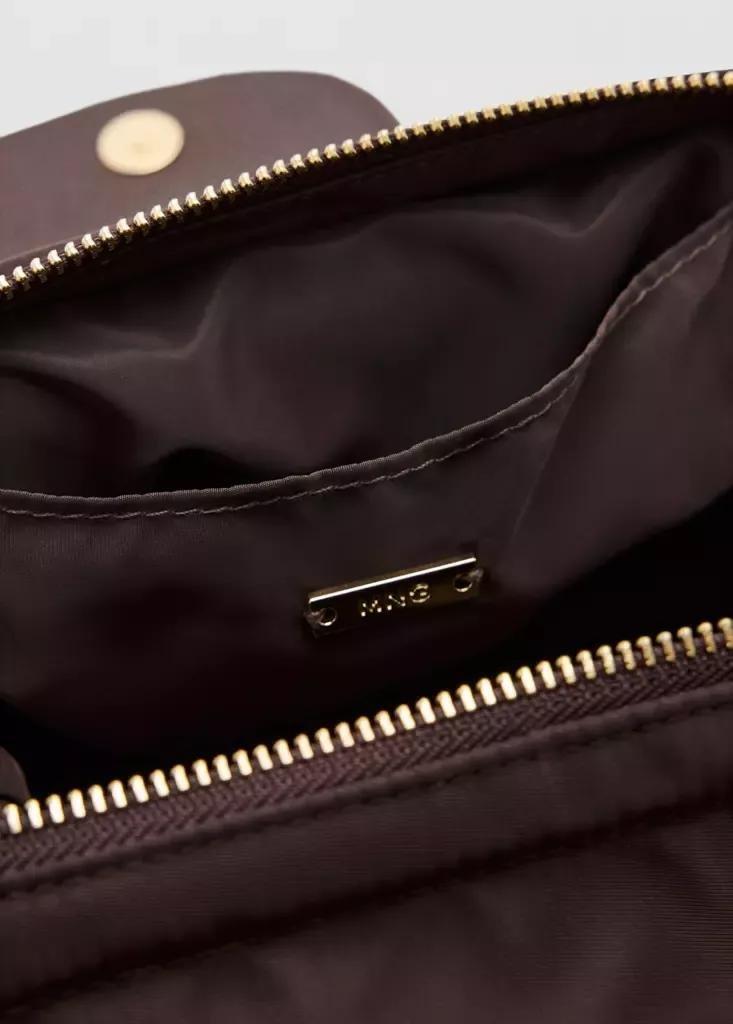 Brown Nylon Wash Bag, , large image number 2