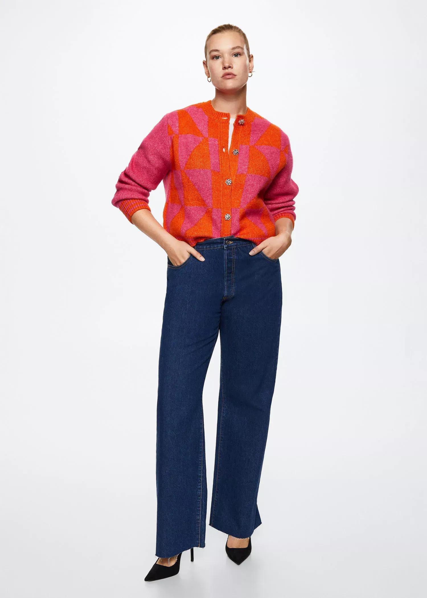 Pink Knitted Jewel Button Cardigan, , large image number 3