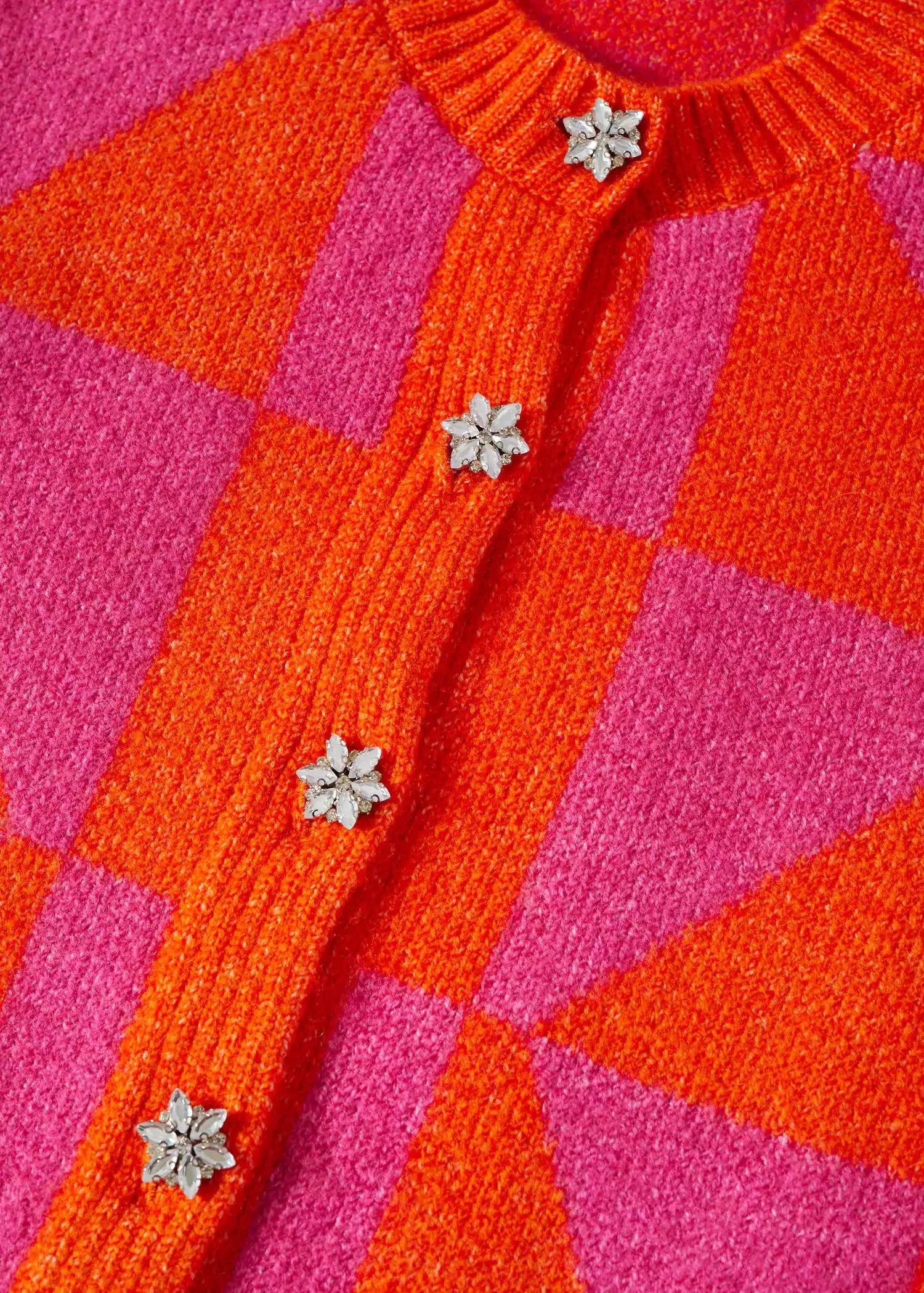 Pink Knitted Jewel Button Cardigan, , large image number 8