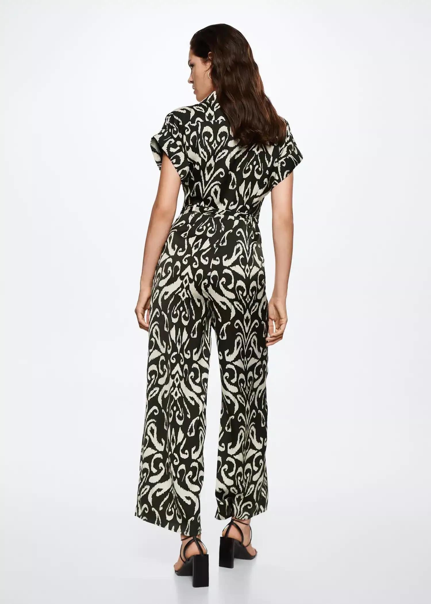 Black Belt Printed Jumpsuit, , large image number 2